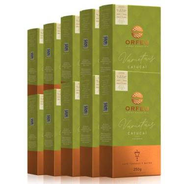 Imagem de Café Moído Premium Orfeu Catucaí Kit 10 Pacotes de 250g