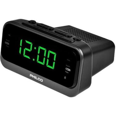 Imagem de Rádio Relógio Philco PAR1012BTGR com FM e Bluetooth Bivolt Preto