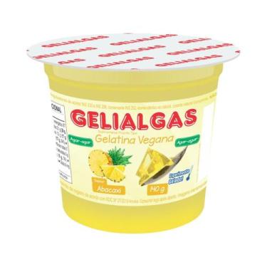 Imagem de Gelatina sabor abacaxi totalmente vegana gelialgas c/ 140 gr - SEM MAR