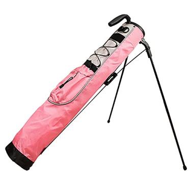 Imagem de Yajun Bolsas leves de suporte de golfe podem conter 5 a 6 tacos, material de nylon impermeável, unissex, esportivo, portátil, pacote de golfe, rosa