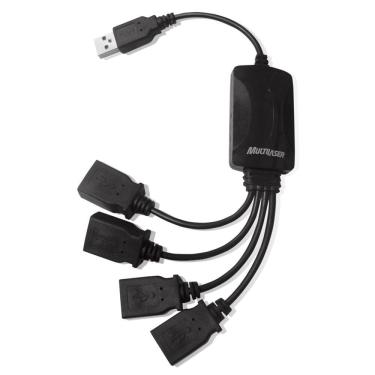 Imagem de Hub USB 2.0 4 Portas Flexível Preto AC042 - Multilaser