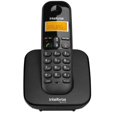 Imagem de Telefone sem Fio Digital TS 3110 Preto com Display Luminoso, Identificador de Chamadas. Capacidade para até 7 ramais