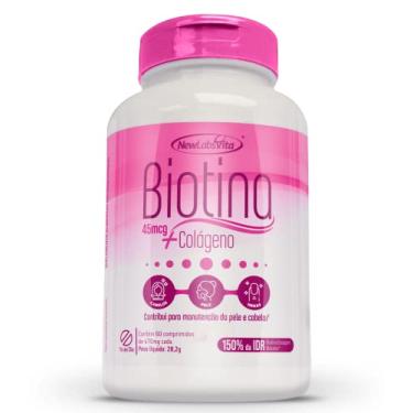 Imagem de Biotina 45mcg com Colágeno, 60 Comprimidos, New Labs Vita