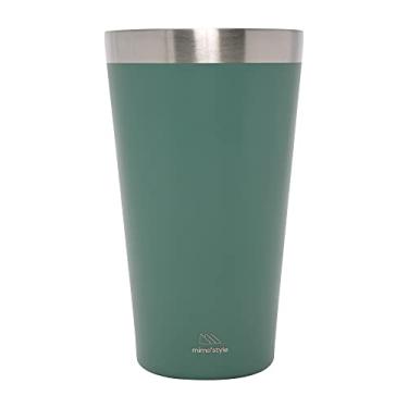 Imagem de Mimo Style Copo Térmico Verde Para Cerveja 470Ml, Feito Inteiramente em Aço Inoxidável e Parede Dupla. Mantém sua Bebida Gelada ou Quente Por Até 4 Horas. Resistente, Durável e Ecológico