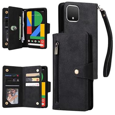 Imagem de For Google Pixel 4 Rivet Buckle 9 Cards Three Fold Leather Phone Case