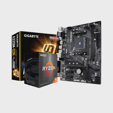 Imagem de Kit Upgrade amd Ryzen 5 5600G Placa Mãe Gigabyte A320M S2H DDR4