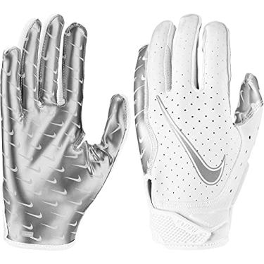 Imagem de Nike Men's Vapor Jet 6.0 Electric Varsity Football Receiver Gloves (White/Metallic Silver, Medium)