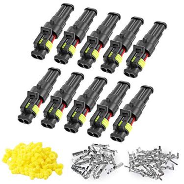 Imagem de 10 kits de conector de 2 pinos, 20-16 AWG, conector elétrico de fio automotivo à prova d'água, série de terminais de 1,5 mm, conjuntos de plugues de arnês para carro