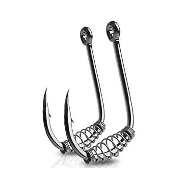 Imagem de Anzóis de pesca 10/20 pcs definido farpado swivel spring gancho carpa carpa Único círculo fishinhook mosca acessórios de pesca tackle Acessórios de pesca (Color : 10pcs, Model Number : 13)