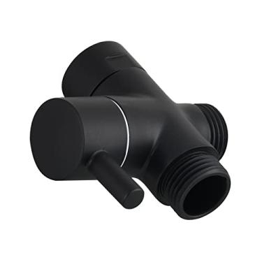 Imagem de Tecmolog Válvula Desviadora de Braço de Chuveiro Válvula Desviadora de Latão de 3 Vias Válvula Desviadora G 1/2 para Chuveiro de Mão, Peças de Chuveiro Pretas, DSF007C