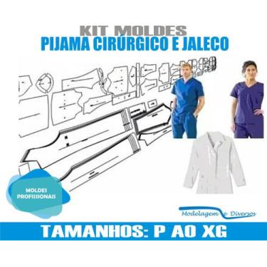 Imagem de Molde Pijama Cirúrgico E Jaleco Feminino E Masculino, Modelagem&Divers