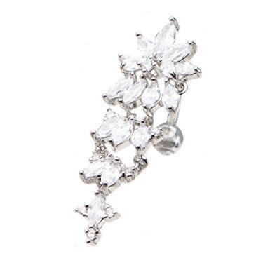 Imagem de Pierced Coruja Multigem Crystal Cluster Reverse Top-Down Belly Button Ring