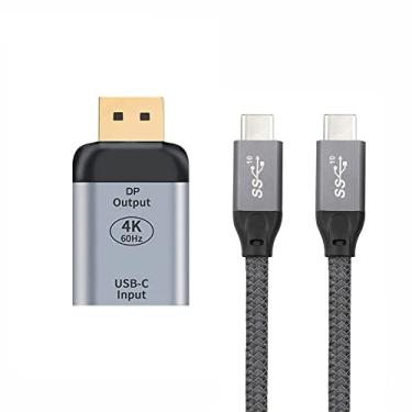 Imagem de Xiwai Cabo 10Gbps 100W USB-C Tipo C Fêmea Fonte para Displayport DP Pia HDTV Adaptador 4K 60hz 1080p para tablet, telefone e laptop
