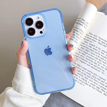 Imagem de Capa de telefone transparente colorida para iPhone 14 13 12 11 Pro Max XR XS X 8 7 Plus SE 3 Mini capa traseira de silicone macio, azul, para iPhone XS Max