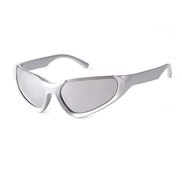 Imagem de Óculos de Sol Punk Mirror Sport Masculino Retângulo Armação à Prova de Vento Ao Ar Livre Ciclismo Filme Óculos de Sol Masculino UV400, C3, Tamanho Único