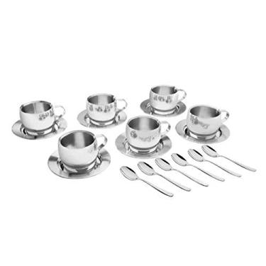 Imagem de Kit para Chá e Capuccino Tramontina em Aço Inox Acabamento Brilho com Xícara Pires e Co...