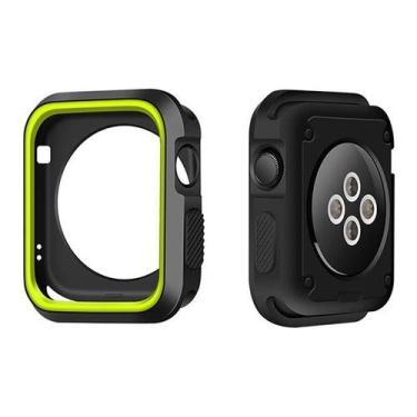 Imagem de Capa Case Capinha Bumper Proteção Silicone Furos, Compatível com Apple Watch (38mm, Preto Volt)