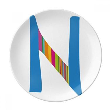 Imagem de N Alphabet Prato Decorativo de Porcelana Fruta Laranja Decorativo Prato de Jantar