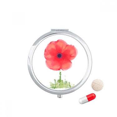 Imagem de Porta-comprimidos Red Flower Corn Art aquarela, bolso para remédios