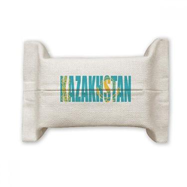 Imagem de Bolsa de linho de algodão com nome da bandeira do Cazaquistão