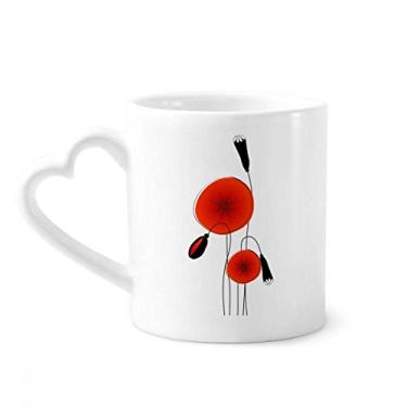 Imagem de Caneca de milho com pintura de flores abstratas caneca de café cerâmica copo de coração de vidro