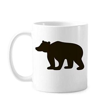 Imagem de Caneca de cerâmica com desenho de animal de cerâmica e porcelana com urso preto