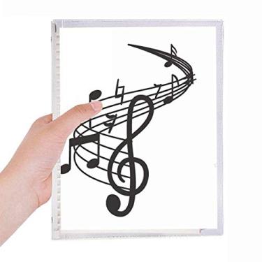 Imagem de Caderno de notas musicais em formato redondo vermelho Movg folhas soltas diário recarregável artigos de papelaria