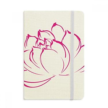 Imagem de Caderno de flores com estampa de flor de lótus oficial de tecido capa dura diário clássico