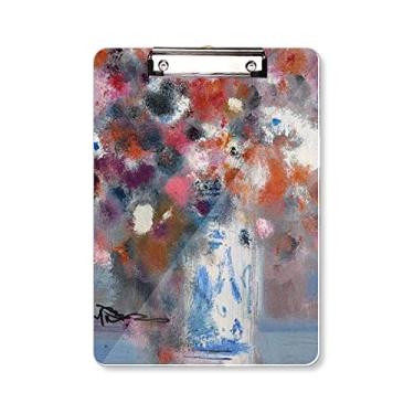 Imagem de Quadro de prancheta com pintura a óleo XJJ com flores coloridas A4