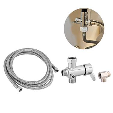 Imagem de Spray para bidê de água, acessórios para bidê de vaso sanitário, válvula de desvio de água quente/fria, adaptador de mangueira flexível kit de bidê