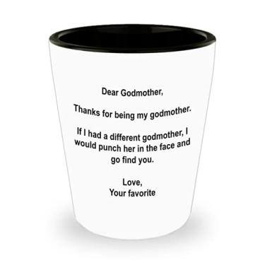 Imagem de Copo de shot Dear Godmother - Presentes para madrinha - Thanks for being my Godmother - Ideia de de Natal