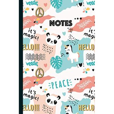 Imagem de Notes: A Whimsical Sketch-style Unicorn, Panda, Cupcakes and Doodle Rainbows Notebook