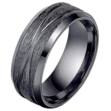 Imagem de Genérico Anel Eterno de Aliança Tungstênio Infinito Black Tucum Diamantado 8mm Namoro Compromisso Amizade Lgbt