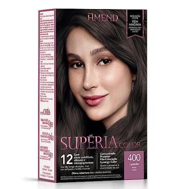Imagem de Kit Banho De Brilho Amend Supéria Color, 100g, Sem Amônia, Condiciona Os Fios Realçando A Cor, Brilho Intenso E Vitalidade Aos Cabelos, Sem Amônia E Sem Oxidantes (400 Castanho)