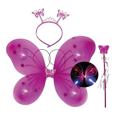 Imagem de Kit Asa Borboleta Pink Com Led