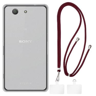 Imagem de Shantime Capa compacta Sony Xperia Z3 + cordões universais para celular, pescoço/alça macia de silicone TPU capa protetora para Sony Xperia Z3 Compact (4,6 polegadas)
