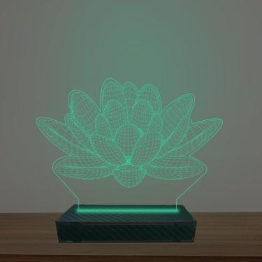 Imagem de Luminária Led 3d Flor de Lotus Abajur Luxo