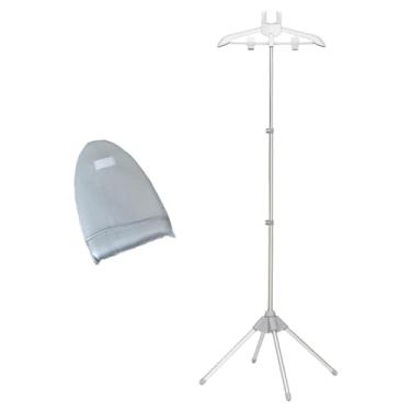 Imagem de Generic Suporte para máquina de passar roupa, altura ajustável, cabide de calças, cabide para roupas a vapor, suporte de engomar, cinza