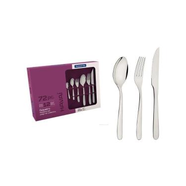 Imagem de Faqueiro Havaí Aço Inox Facas Churrasco Acabamento Brilho Com Detalhes 72 Peças