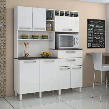 Imagem de Armário para Cozinha 7 Portas Monte Rey Valdemóveis Branco/Branco Brilho