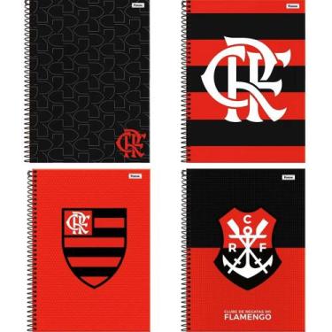 Imagem de Caderno Espiral Universitário Flamengo 1 Matéria 80 Folhas Foroni Capa