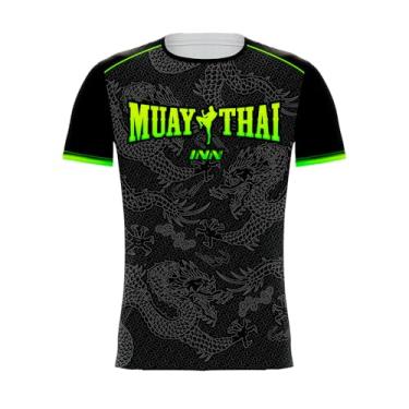 Imagem de Camiseta Muay Thai Dragon Thai Cores Manga Curta (Babylook XGG, Verde)