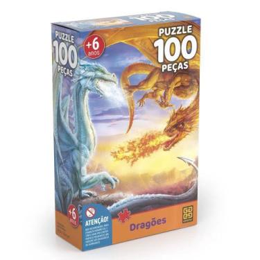 Imagem de Puzzle 100 Peças - Dragões - Grow - Grok