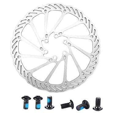 Imagem de Discos de freio de bicicleta, rotores de freio de bicicleta cubos roscados de aço inoxidável para mountain bike adaptador de flange de rotor de freio a disco de bicicleta com 6 parafusos (180 mm)