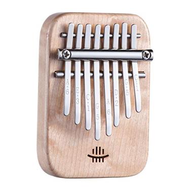 Imagem de Mini piano de polegar de dedo Kalimba de 8 teclas, pingente de bom acessório musical Marimba, piano de dedo de bolso, piano Mbira para amantes de música, (12 cm x 7,5 cm) FengMu