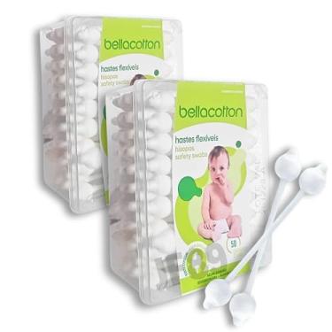 Imagem de Hastes Flexíveis Cotonete Bebe Bastonetes Bellacotton Caixa C/ 100unidades (2 pacote c/ 50uni)