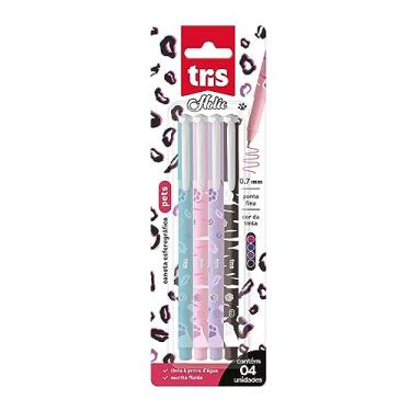 Imagem de Caneta Esferografica Tris Holic Pets 0.7 mm Cartela 4 Unidades