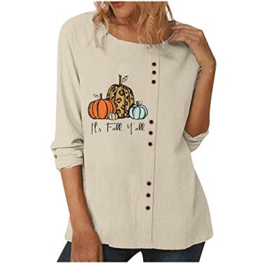 Imagem de Camiseta feminina verão outono gola redonda linho dente-de-leão gráfico floral ajuste solto camisas femininas 2024 na moda, Z-633 amarelo mostarda, G