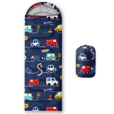 Imagem de Sacos de dormir para adultos e crianças, mochilão, acampamento, sacos de dormir para meninas e meninos, leves, à prova d'água, frio/quente, 3 estações, viagens ao ar livre com sacos de compressão