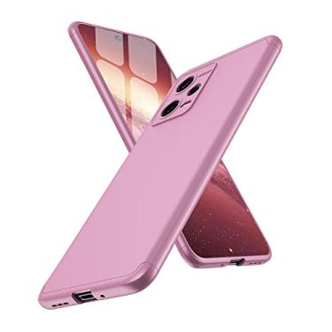 Imagem de Asdsinfor Capa para Redmi Note 12 4G, ultrafina, 3 em 1, 360 graus, capa de corpo inteiro, premium, fina, à prova de choque, de plástico rígido, antiarranhões, para Redmi Note 12 4G 3 em 1 ouro rosa